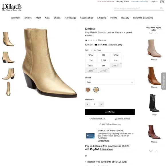 Matisse Gold Leather Boots Brand New size 10 M - Picture 6 of 6